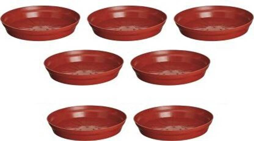 Besttrader 8 Inches Wide Premium Quality Saucer Base Tray for Pots (Pack Of 7) Plant Container Set