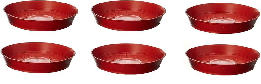 Besttrader Flower Pot Plant Saucer Base Plate Planter Tray Set of 6 Terracotta (7 Inch) Plant Container Set