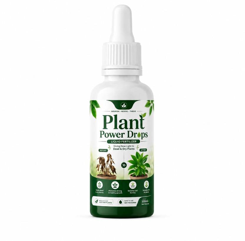 MILAN Enterprise Power Drops Liquid Fertilizer for Dead & Dry Plants, All Plants Soil, Fertilizer Plant Straightener