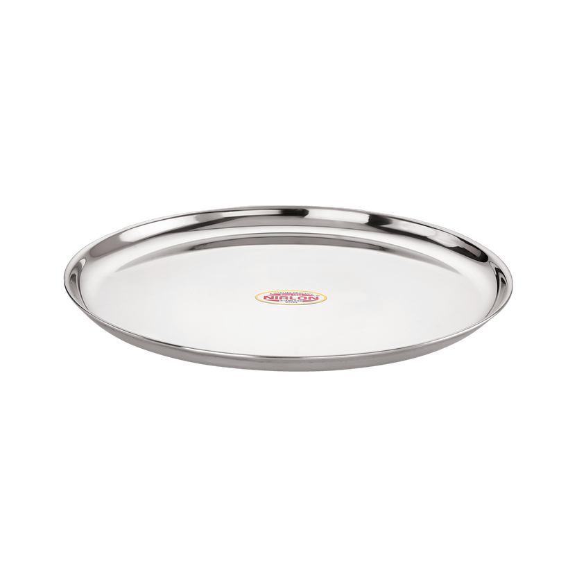 NIRLON Stainless Steel Chaina Plate / Lunch Thali 1pcs Rice Plates