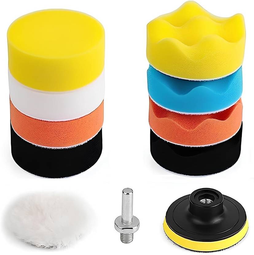 AQUABUCKET Car Foam Drill Buffing Pad, Polishing Pads Kit Car Polishing Pads Sponge And Woolen Polishing Waxing Buffing Pads Kits Vehicle Polisher