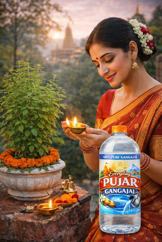 Everyday Pujar Gangajal 100% Pure Ganga Jal for Pooja, Griha Pravesh, Hawan & Temple Rituals
