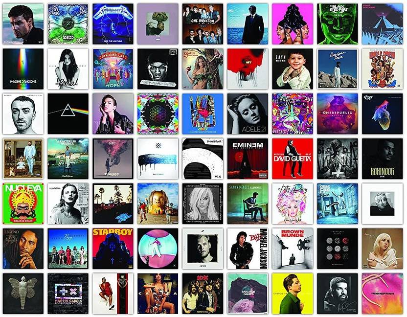Aesthetic 70 Pcs Music Album Covers For Room Wall Decor Self Adhesive