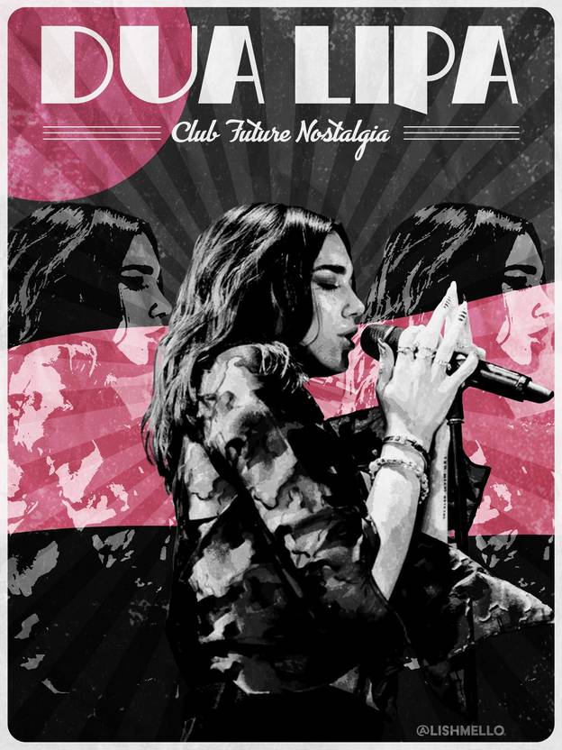 Dua Lipa Music Poster – Glossy A4 Size, Self‑Adhesive, Unframed Wall Art for Fans & Collectors Vinyl