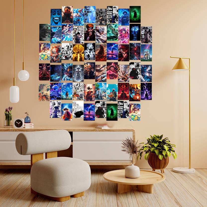 3D Anime Poster Collage Set-30 pcs (4x6 inch) | Multicolour for Decorating Wall/Fridge/Almirah etc. 3D Poster