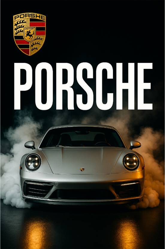porsche car poster| car wall posters| pack of 1 car posters |poster for wall |paper print (18*12 inch| corrugated tube) Paper Print