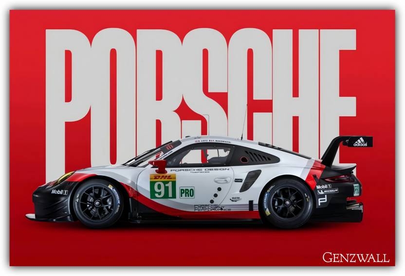 Porsche Sports Car Poster for Wall Decor | Premium Quality Super Glossy HD Print | A3 (12x18 inch) Unframed Laminated Poster for Room, Office & Garage Decoration Photographic Paper
