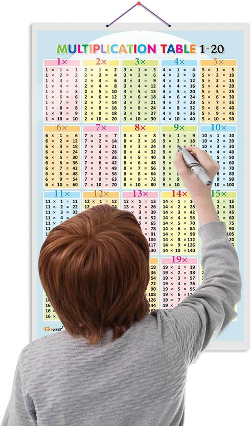 Multiplication Table 1-20 Early Learning Educational Chart for Kids :- Multiplication Table for Kids, Early Learning Educational Chart, Homeschooling Educational Tool, Non-Tearable Kids Chart Paper Print