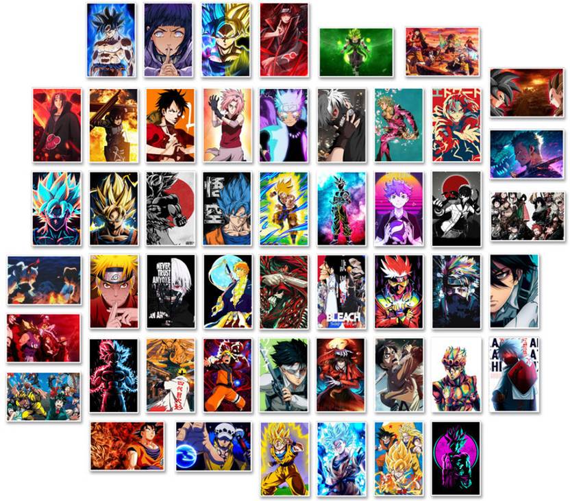 set of 50 mix anime wall poster for room Small size (4x6) wall poster