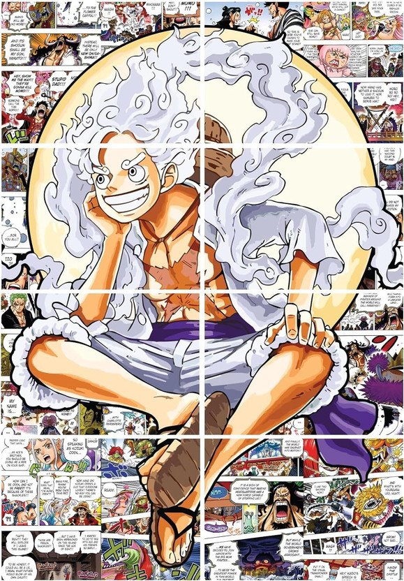Toile One Piece - Wanted Luffy Nika Black Edition