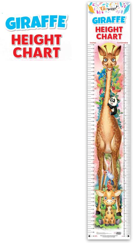 GIRAFFE HEIGHT CHART :- Giraffe Growth Tracking Chart, Fun Giraffe-Themed Measurement, Kids Adventure Height Tracker, Interactive Growth Milestones, Giraffe Explorer Height Chart Paper Print