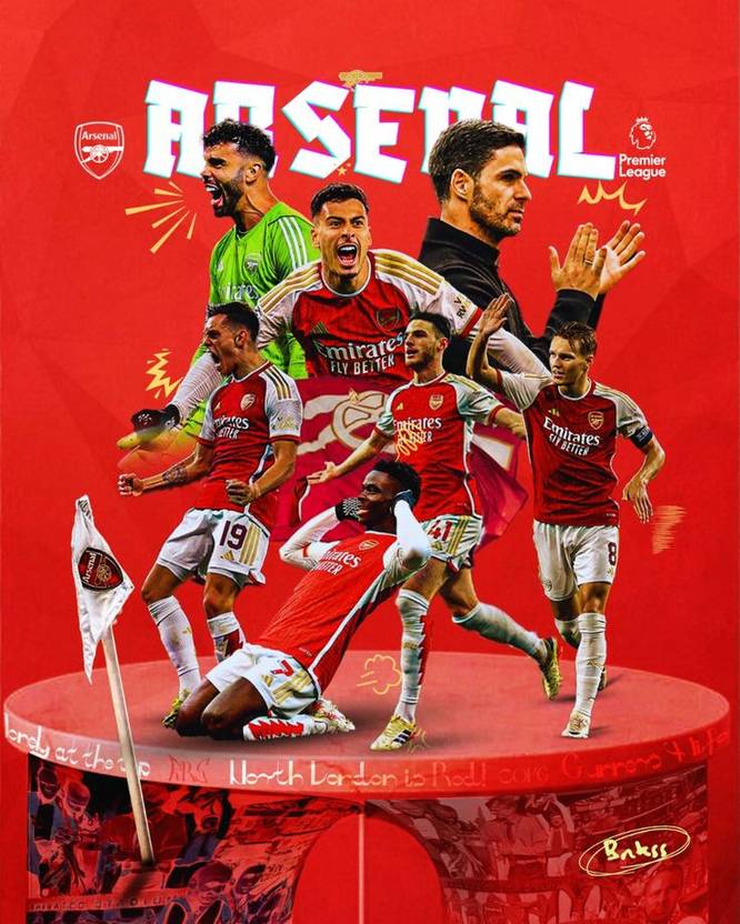 Arsenal Poster – Glossy A4 Size | Self‑Adhesive, Unframed Wall Art for Fans & Collectors Vinyl