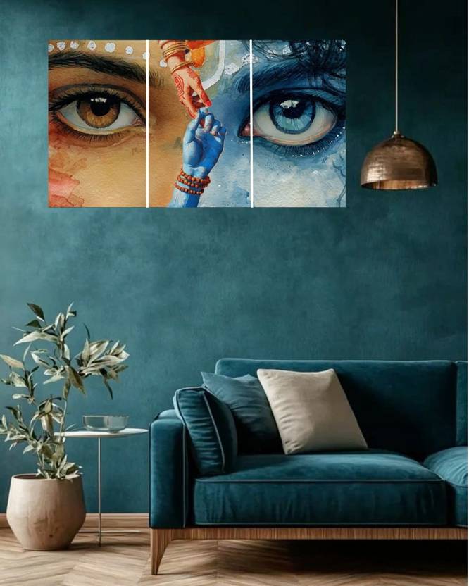 Abstract Couple Hands & Eyes Wall Poster | Modern Watercolor Art Print | Living Room & Bedroom Decor Paper Print