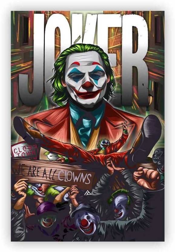 Joker Poster for Wall Decoration | The Joker Comic Art Wall Poster | Supervillain Poster for Room Decor, Gaming Room, Boys Bedroom | Unframed Anime & Movie Poster | 12x18 Inches 300 GSM Photographic Paper Paper Print