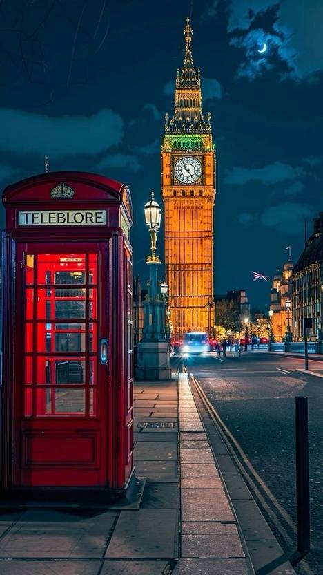 Red Telephone Booth & Big Ben In London Poster for Home Decoration Digital Reprint Photographic Paper