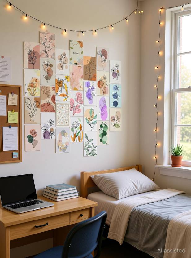 Line Aesthetic Wall Collage Kit - 27 Vintage Pictures for Teens Bedroom Decor, Cute Room Posters, College Dorm Room, Cottagecore Decor Fine Art Print