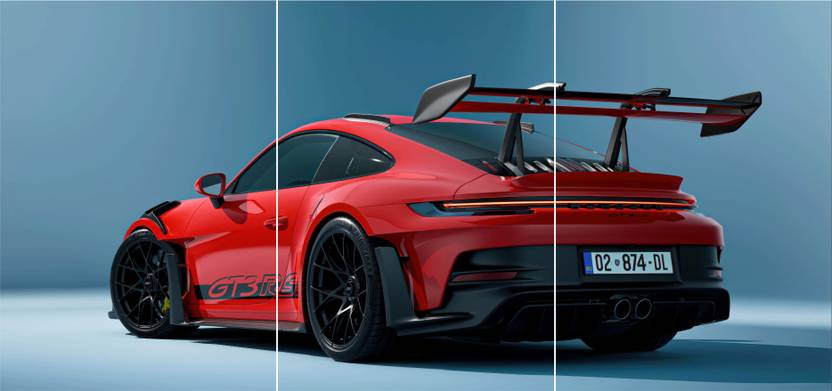 Porsche 911 Split Wall Poster set of 3 | A4 size Poster for Room decor & Office wall decor art Photographic Paper
