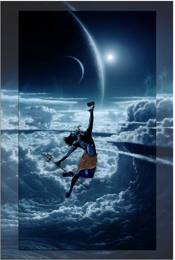Jump up Almighty Shiva poster , Medium 3D, Self-adhesive Wall Poster 3D Poster