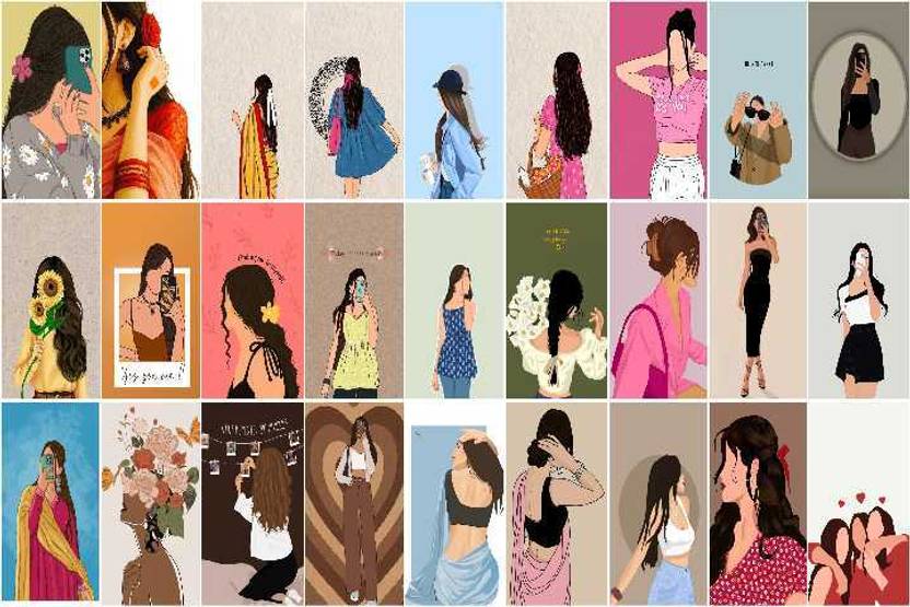Girls Aesthetic Wall Posters Set of 27 | Minimal Art Prints | Premium 300 GSM Paper | Size 4 x 6 Inches | Room & Dorm Decor | College Kit, Girls Bedrooms Photographic Paper