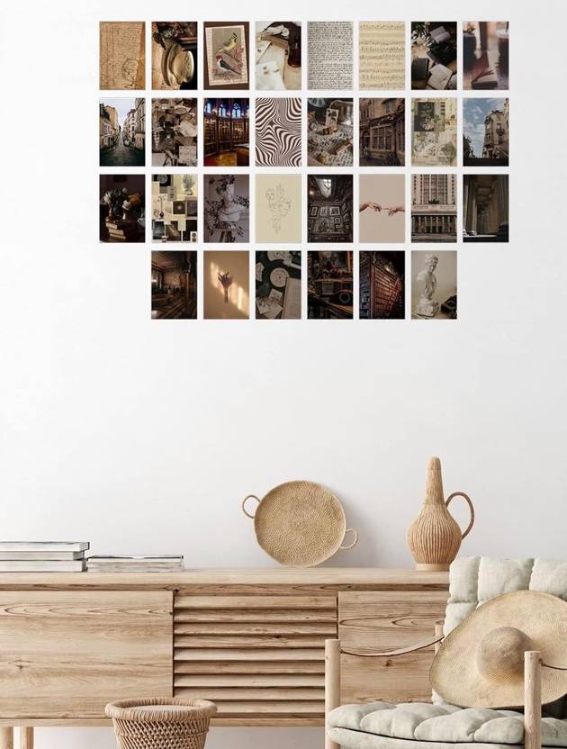 Faux Leather Wall Posters Collections | Set Of 30 | 4X6 Inch Each | Wall Collage Kit, Aesthetic Posters | Room Decor Photo Collection| Posters For Room Decoration Fine Art Print