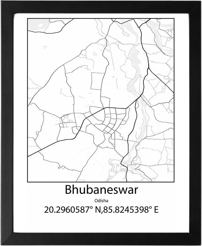 Bhubaneswar,Odisha,India UNFRAMED Minimalist Map Line Art Print Poster