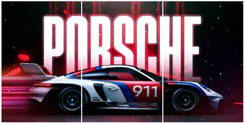 Porsche 911 Racing Wall Art | Neon Supercar Poster | 3 Panel Sports Car Canvas | Modern Automotive Decor Sports Car SET OF 3 | 300 GSM Glossy Paper | High-Resolution Automotive Decor | Modern Car Boys Room, Office, Garage & Home Decor | Unframed 12X18 Paper Print