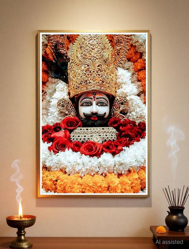 Moderngallerymart Khatu Shyam Ji Poster | Khatu Shyam Ji | 350GSM | Size 12 X 18 inch Paper Print