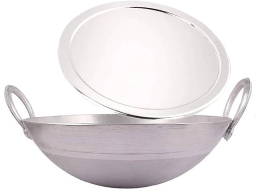 ARGKW Aluminium 1 Litre Kadhai with Lid / Ideal for 1-2 Person(Unbreakable Handle) Kadhai 27.94 cm diameter with Lid 1 L capacity