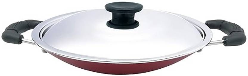 bluline Silklike Appachatty with Lid Appachatty with Lid Paniarakkal Pan 22 cm diameter with Lid 1 L capacity