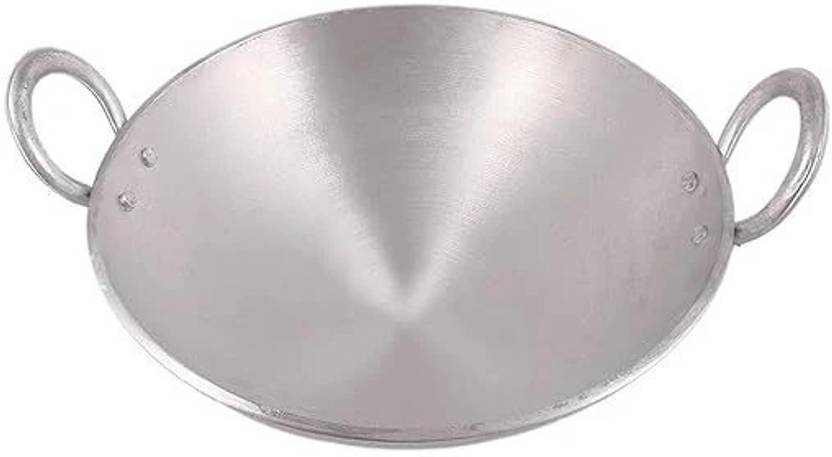 ARGKW Pure Aluminium 1.25 Litre Kadhai / Ideal for 2-3 Person(Unbreakable Handle) Kadhai 24.13 cm diameter 1.25 L capacity