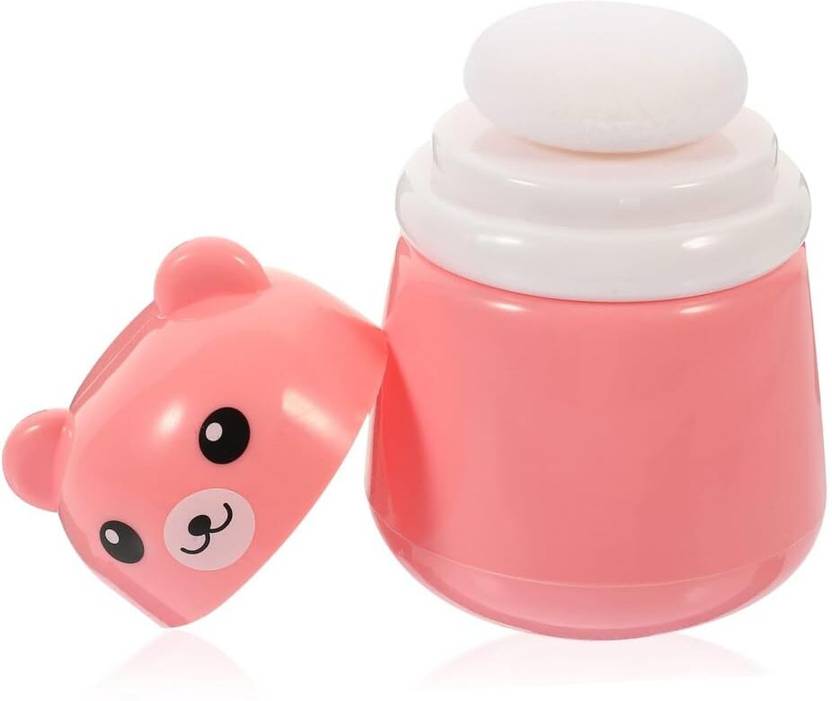 MOMSCAPE Baby Powder Puff with Box Holder Portable Container Skin Care for New Born Kids