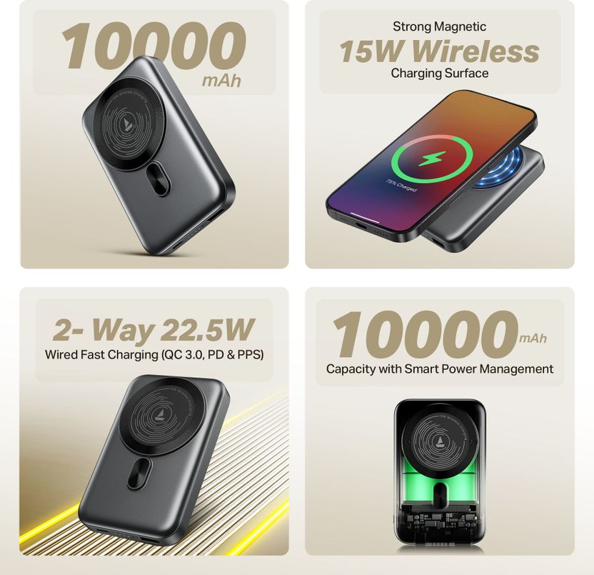 boAt 10000 mAh 22.5 W Wired & Wireless Power Bank - Image 2