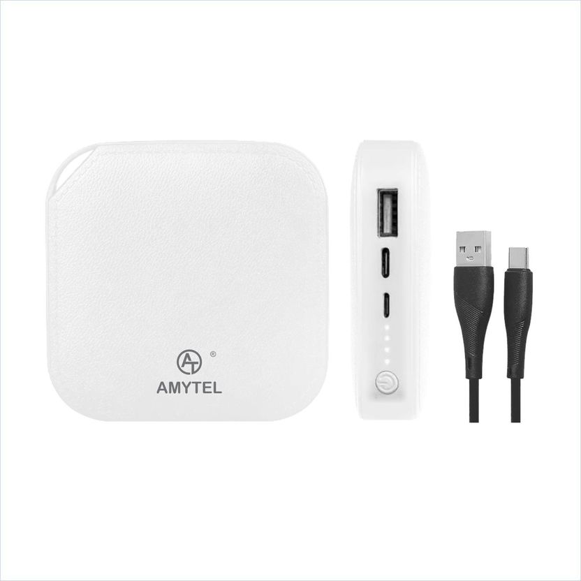 AMYTEL 10000 mAh 15W Mini Power Bank White - Image 1
