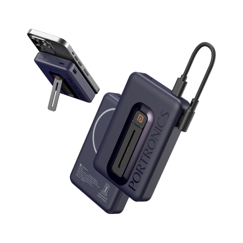 Portronics 10000 mAh 20 W Wired & Wireless With MagSafe Compact Pocket Size Power Bank Price in India - Buy Portronics 10000 mAh 20 W Wired & Wireless With MagSafe Compact Pocket Size Power Bank online at Flipkart.com