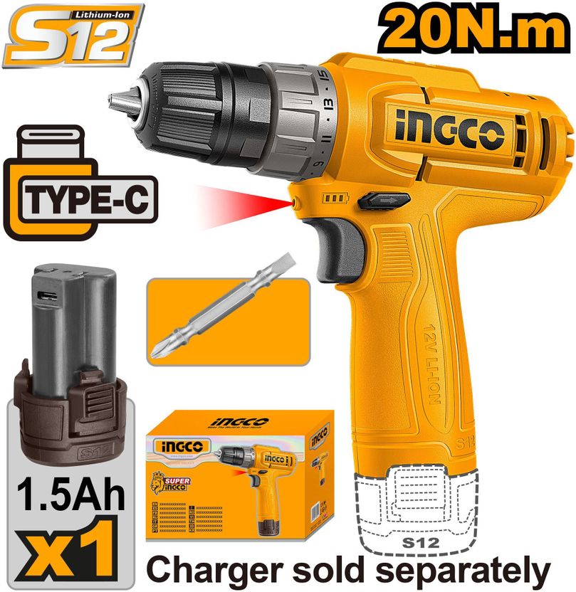 DUMDAAR 12V Cordless Screwdriver Drill Set 25pcs - Image 5