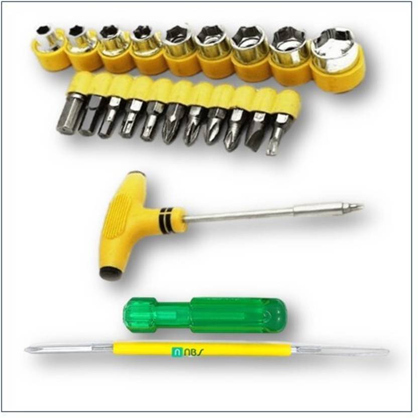 NBS NBS Screwdriver 2x14" and 21 Piece Goti Set Hand Tool Kit Price in