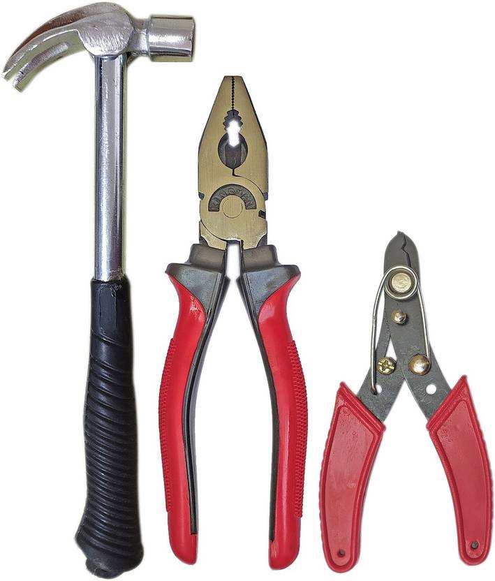DUMDAAR Plier wire cutter and Claw Hammer set (Pack of 3) Hand Tool Kit