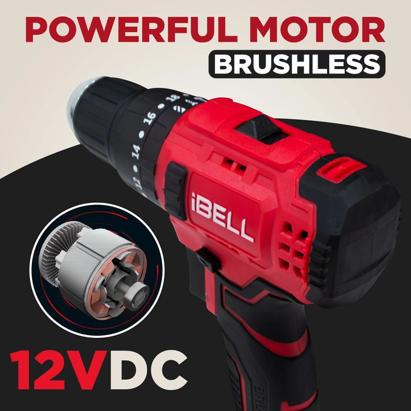 iBELL CT20-38 20V Cordless Brushless Impact Drill Tool Kit - Image 5