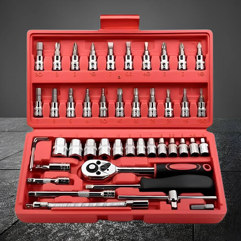 MOHINNI CREATION 46 in 1 Pcs Tool Kit & Screwdriver and Socket Set Multi Purpose Combination