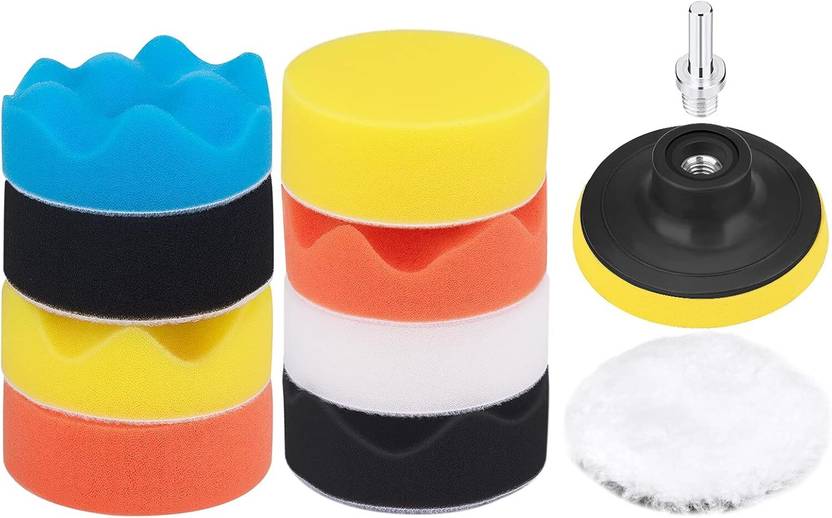 DREWITSTAR 11 Pcs Car Polishing Buffing Pad Kit 3 Inch Foam Sponge Pads Hand Tool Kit