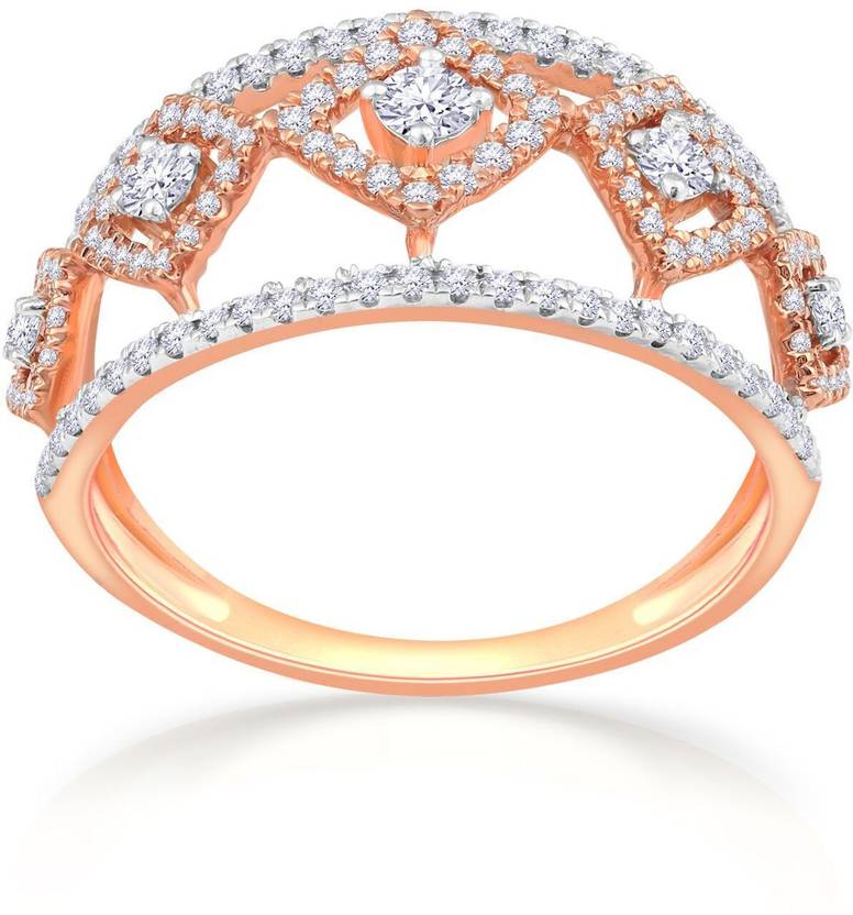 MALABAR GOLD & DIAMONDS Diamond Ring 18kt Diamond Rose Gold ring Price