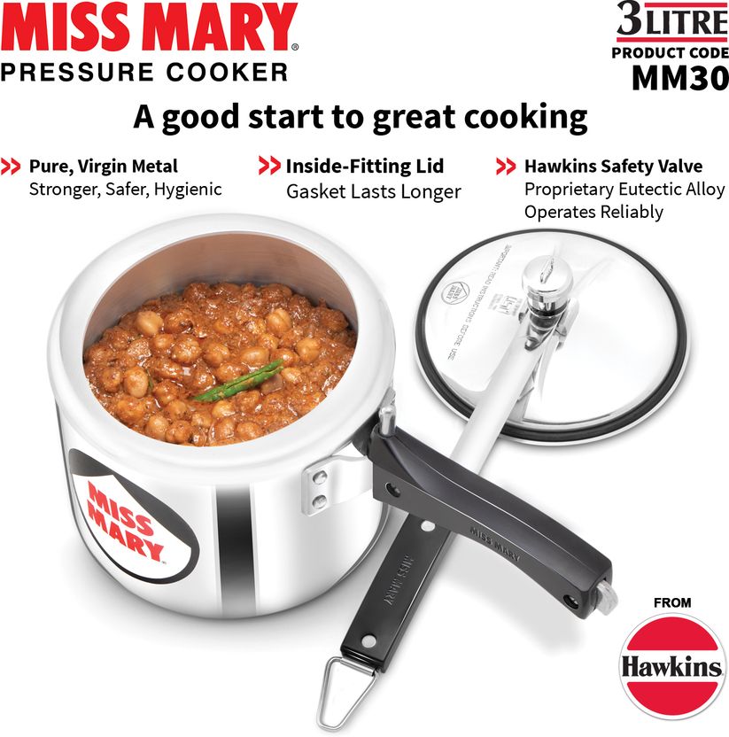 Hawkins Miss Mary (MM30) 3 L Pressure Cooker - Image 6