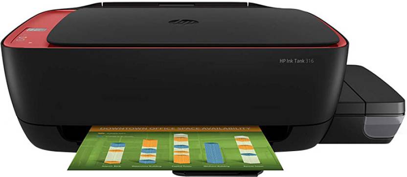 HP Ink Tank 316 Multi-function Color Inkjet Printer (Color Page Cost: 20 Paise | Black Page Cost: 10 Paise)  (Black, Red, Ink Tank)