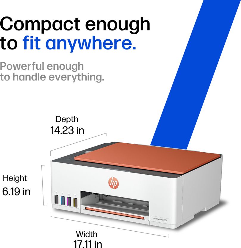 HP Smart All In One 529 Multi-function Color Ink Tank Printer with Voice Activated Printing Google Assistant and Alexa (Color Page Cost: 0.2 Rs. | Black Page Cost: 0.1 Rs. | Borderless Printing) Print, Copy & Scan, Up to 12 IPM Mono / 5 IPM Color, Yield: Up to 4,000 Black / 6,000 Color Pages, In-Box Ink Included - HP - Image 8