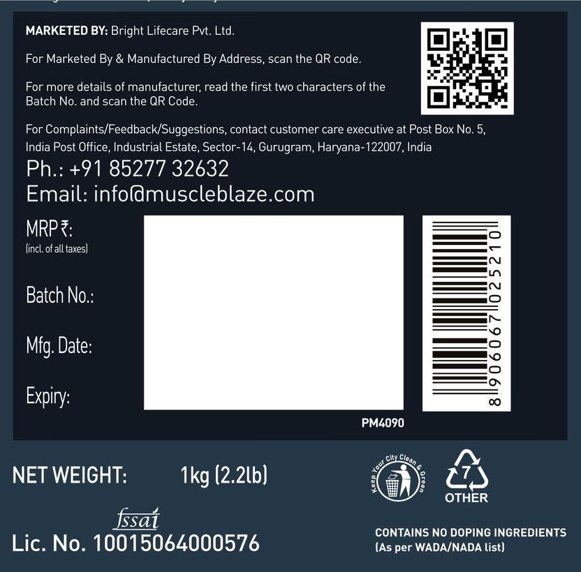 MUSCLEBLAZE वेट गेनर्स/ मास गेनर्स (1.0 kg, चॉकलेट) - Image 6
