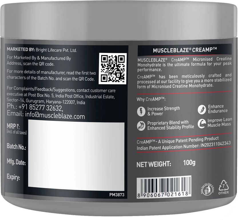 MUSCLEBLAZE Micronised Creatine Monohydrate Powder 200g - Image 5