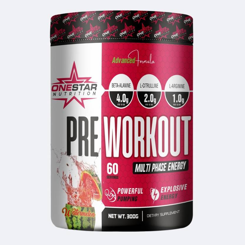 Onestar Pre Workout Watermelon helps increase muscle energy, endurance