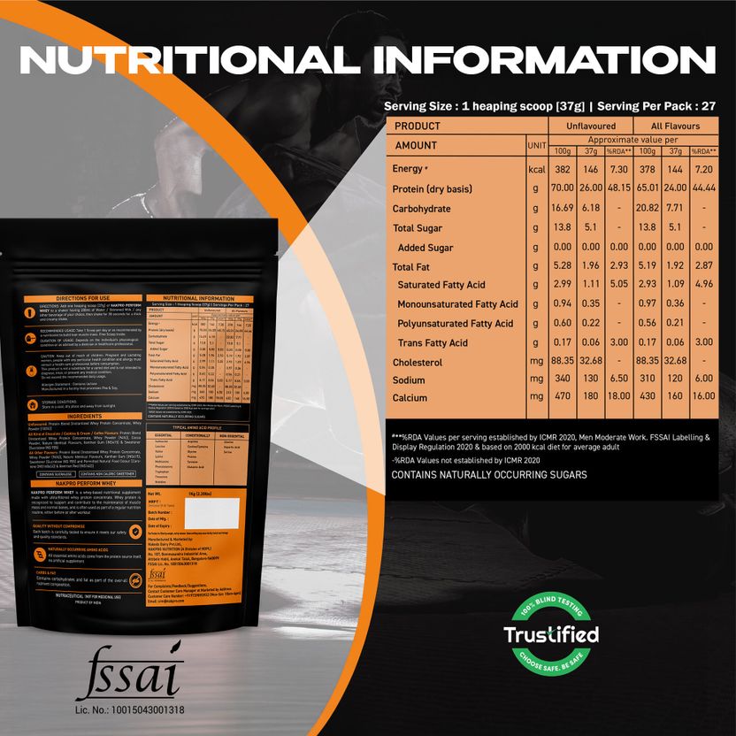 Nakpro PERFORM Whey Protein 1 kg Chocolate - Image 3