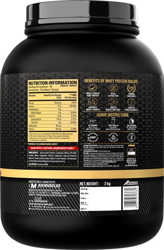 BIGMUSCLES Gold Whey Isolate 27g - Image 2