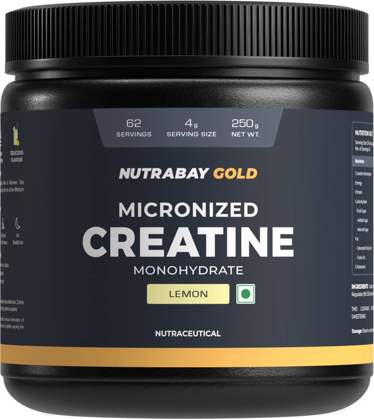 Nutrabay Gold Micronized Creatine Monohydrate, Pre/Post Workout, Flavoured Amino Acid Creatine